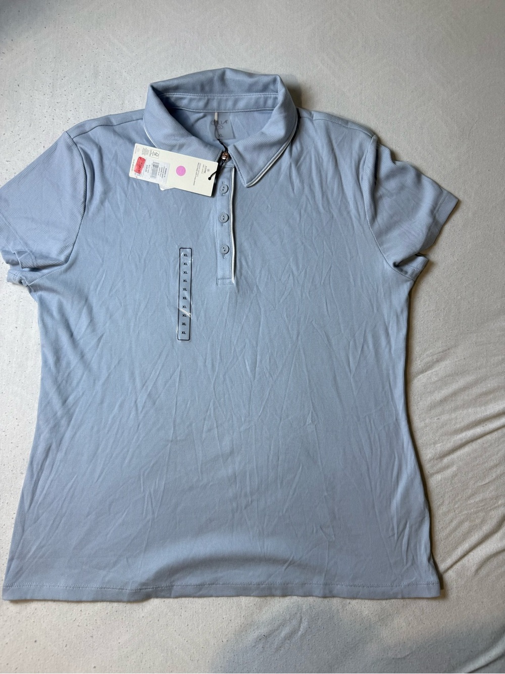 CALIA by Carrie Underwood Pale Blue Short-Sleeve Button-Down Polo